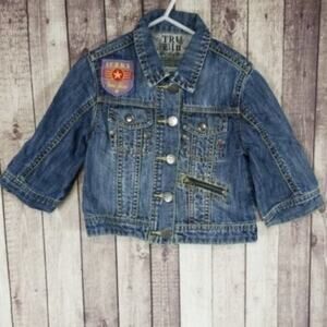 True Blue Jeans Button Front Denim Jacket Toddler Baby 18-24 Months